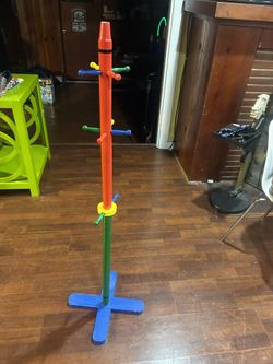 Multi- Color Wood Crayon Pencil Coat/cap Rack:49” Good Condition 