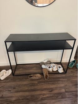 Black metal entry way table