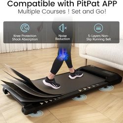 Walking Pad 2 in 1 Under Desk Treadmill, 2.5HP Low Noise Walking Pad Running Jogging Machine with Remote Control for Home Office, Lightweight Portable