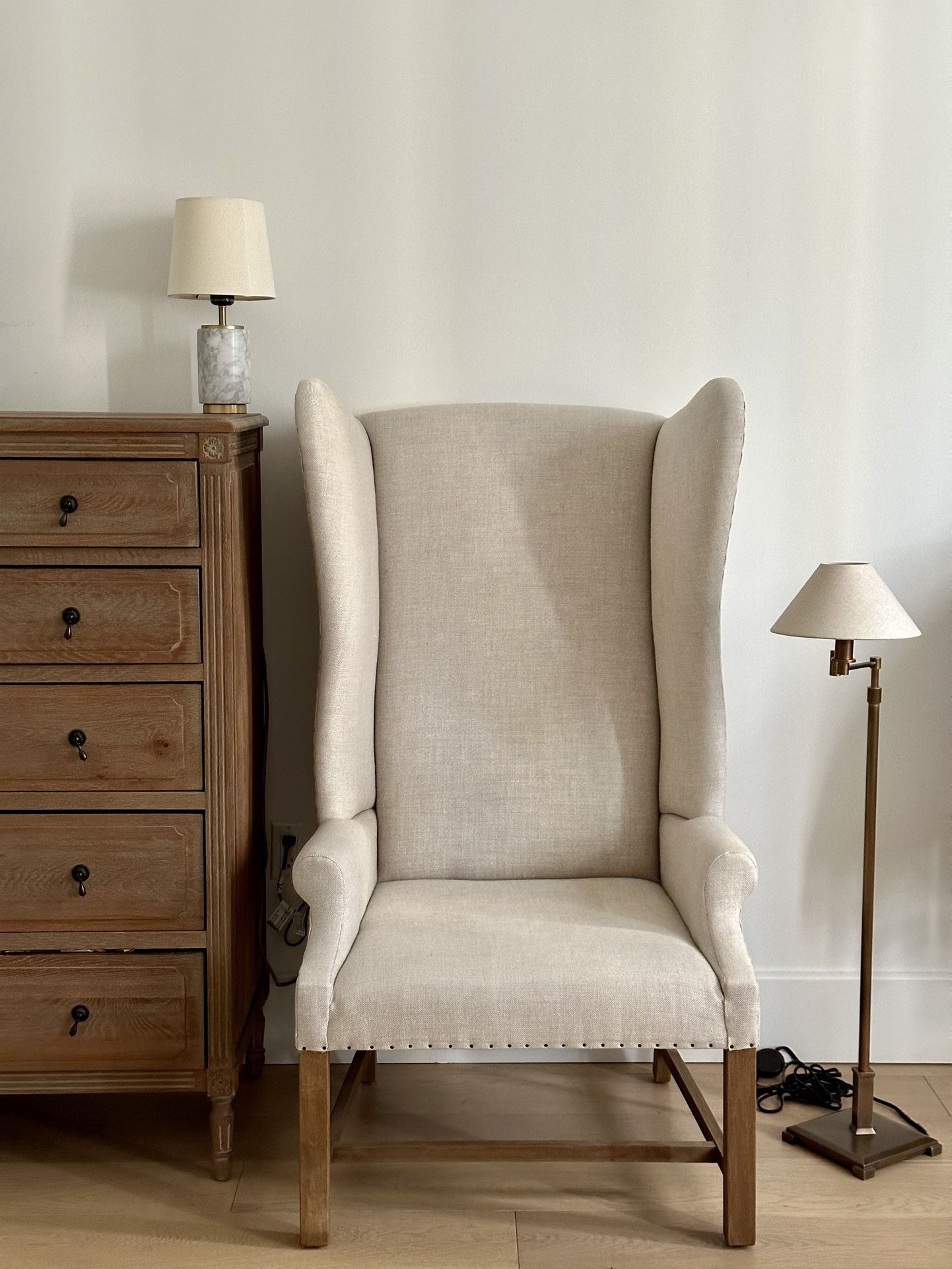 Restoration hardware wingback chair sale