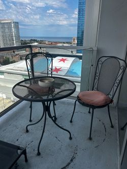 Wrought Iron Patio Table & Chair Set – 3 Piece