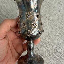 Vintage 1960s Israeli Sterling Silver 925 Goblet Hazorfim Gold Wash Interior 109g