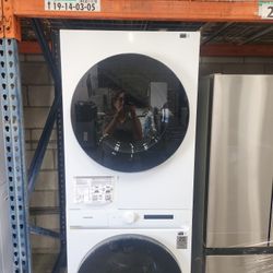 Bspoke Tower Front Load Washer And Electric Dryer  White New