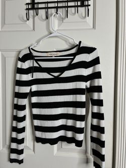Sweet Republic Striped Ribbed Long Sleeve Top