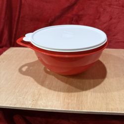 Tupperware Thatsa Bowl Junior in Chili Red with a white lid