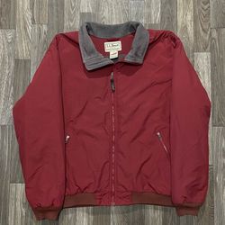 VINTAGE LLbean Burgundy Jacket Fleeced Windbreaker