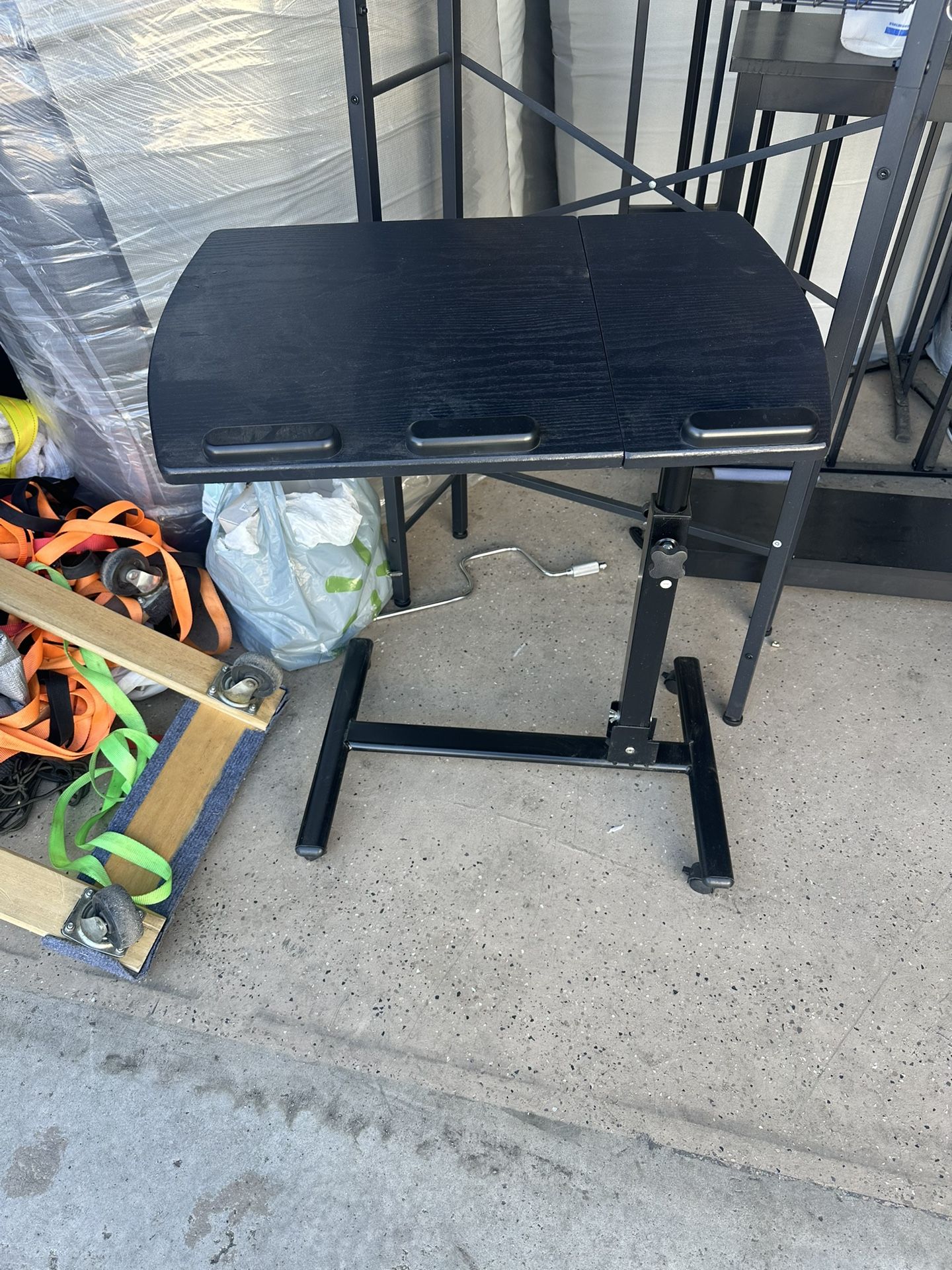 Movable And Adjustable Computer Table I. Wheels