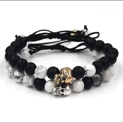 double skull bracelet