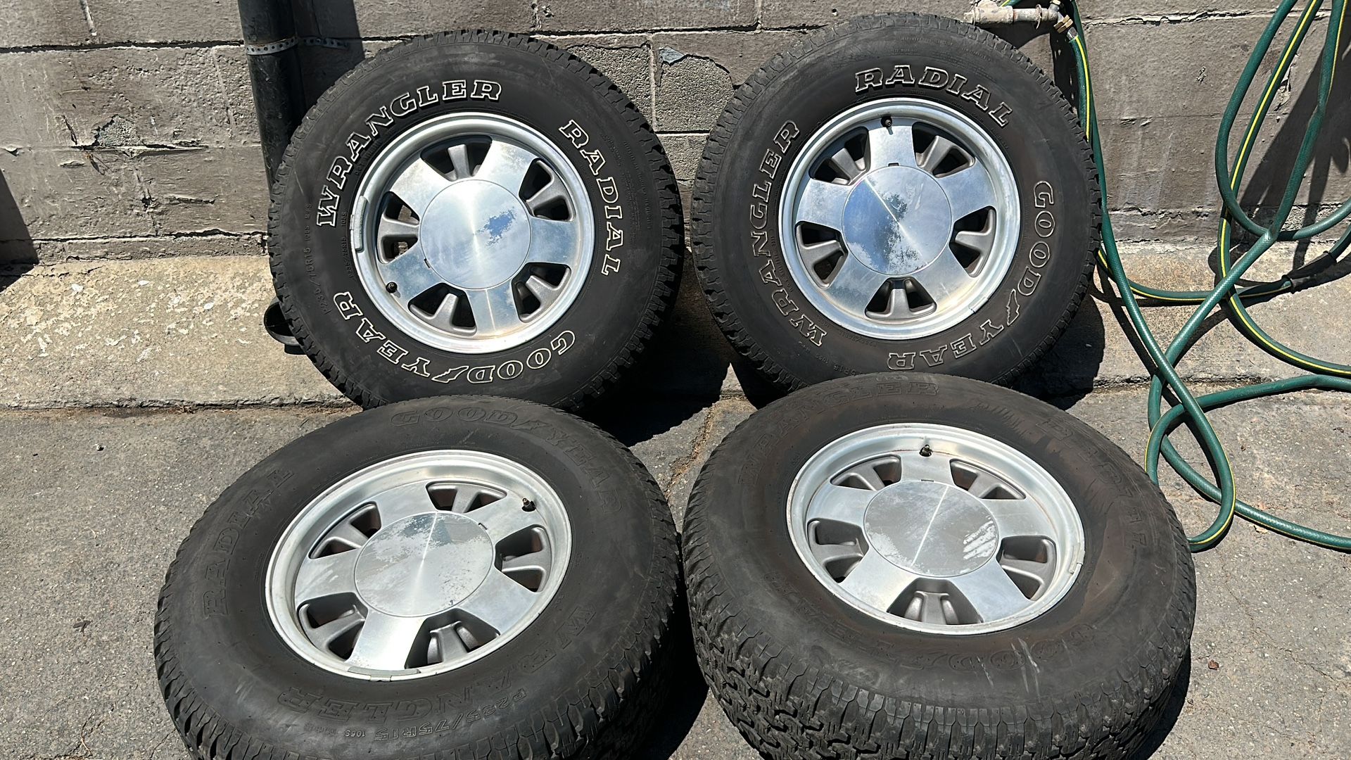 OBS 5 on 5 Chevy or GMC truck or van 15 aluminum rims with old tires ...