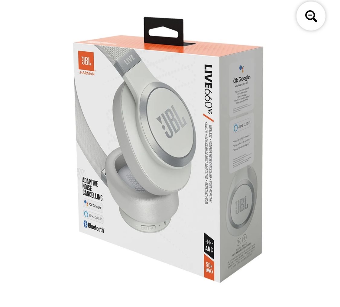 JBL Live 660NC - Wireless over-ear NC headphones - White