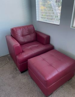 loveseat, chair & footstool