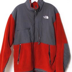 large red north face denali fleece 