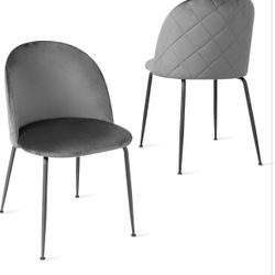 Modern Velvet Dining Chairs Set of 4 - Comfy Vanity Desk Chair for Living Room, Bedroom, Classic Upholstered Dining Room Chairs for Restaurant, Small 