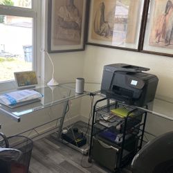 Glass desk With Drawers 