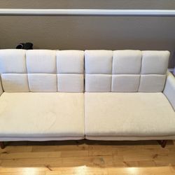 Modern Convertible Futon Sofa Bed – cream/ Beige