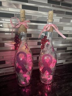 Lighted Wine Bottles