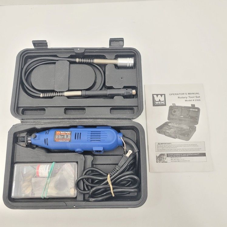 WEN Rotary Tool Set Model 2305 with Flex Shaft & Storage Case