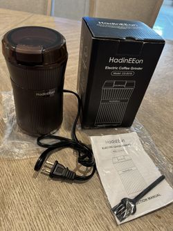 Electric Coffee Grinder Machine - Mill for Beans ＆ Spices and More - Stainless Steel Blade & Bowl - Quiet Coffee Grinder - One Button for Coarse and F