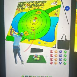 NEW Battle Golf Chipping Game. 75"x70" Large Chipping Mat, Play Outdoor Sticky Golf, U Multiplayer Indoor/Outdoor Chipping Game, Friends Family