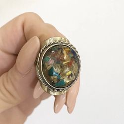 Adjustable Vintage Multi-Stone Moroccan Dome Ring