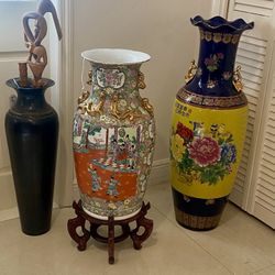 Antique Floor Vases $300 EACH Great colors And Desing 
