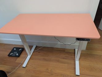 Electric Standing Desk, Pink/Peach Top