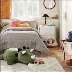 Twin Channel Jersey Kids' Comforter Set, Gray - Pillowfort