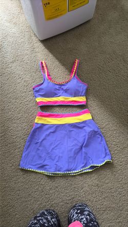Size Small 3-piece colorblock high-waisted bikini set
