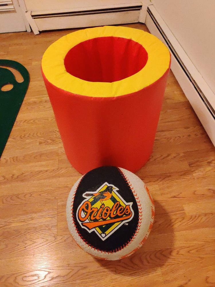 Infant Foam Roll Toy Toddler Crawling Fun Roller + Orioles Kickball