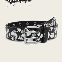 Punk Grunge Goth Gothic Emo Scene Scenecore Skulls Belt Skull