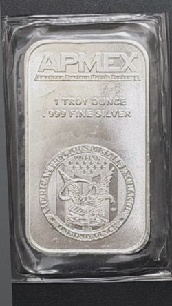 APMEX 1 Troy Ounce .999 Fine Silver Bar Bullion 1 oz Silver Bar