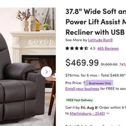 Power Lift Recliner with Massage and Heat