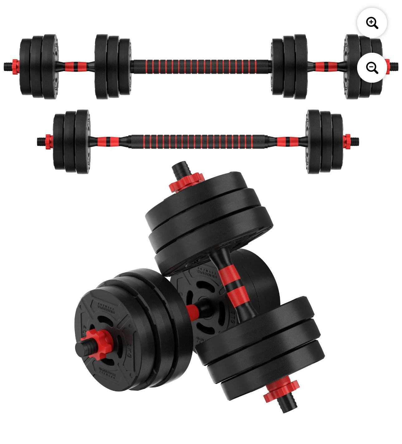 BalanceFrom 60LB 2-in-1 Portable Changeable Dumbbell and Barbell Set with Adjustable Weights