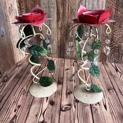 Rose Candle Holders   5 for Both