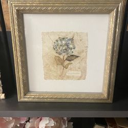 Small Framed Picture Behind The Glass, Flower Design