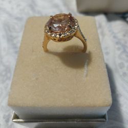 Large Vintage Heavy Electric Gold Plated Women Ring 