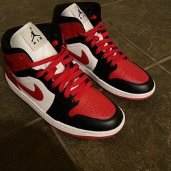 Red White Black Jordan 1’s Mid Size 8