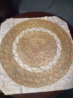 Vintage Rattan Table Cover Or Wall Hanging