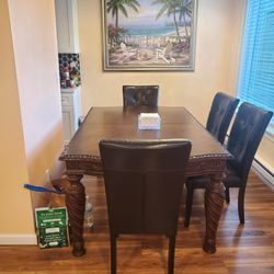 Wood  Dinning Table  and  Chairs