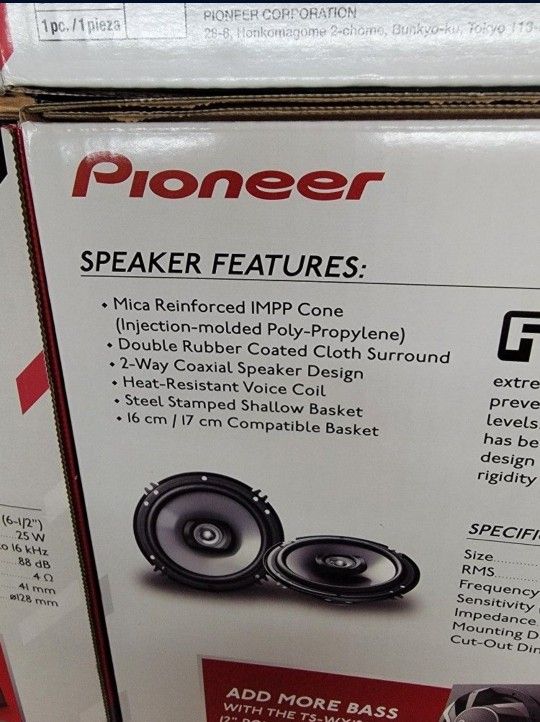 Pioneer 6 1/2 Door Speakers 2 Way 200w Max