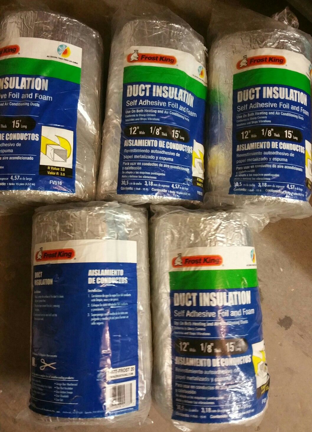 Frost King Duct Insulation Self adhesive Foil and Foam