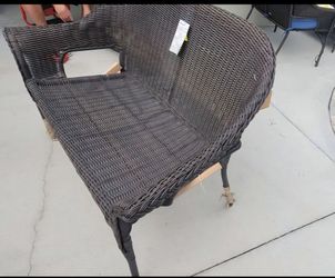 Dark Brown Wicker Patio Arm Chair