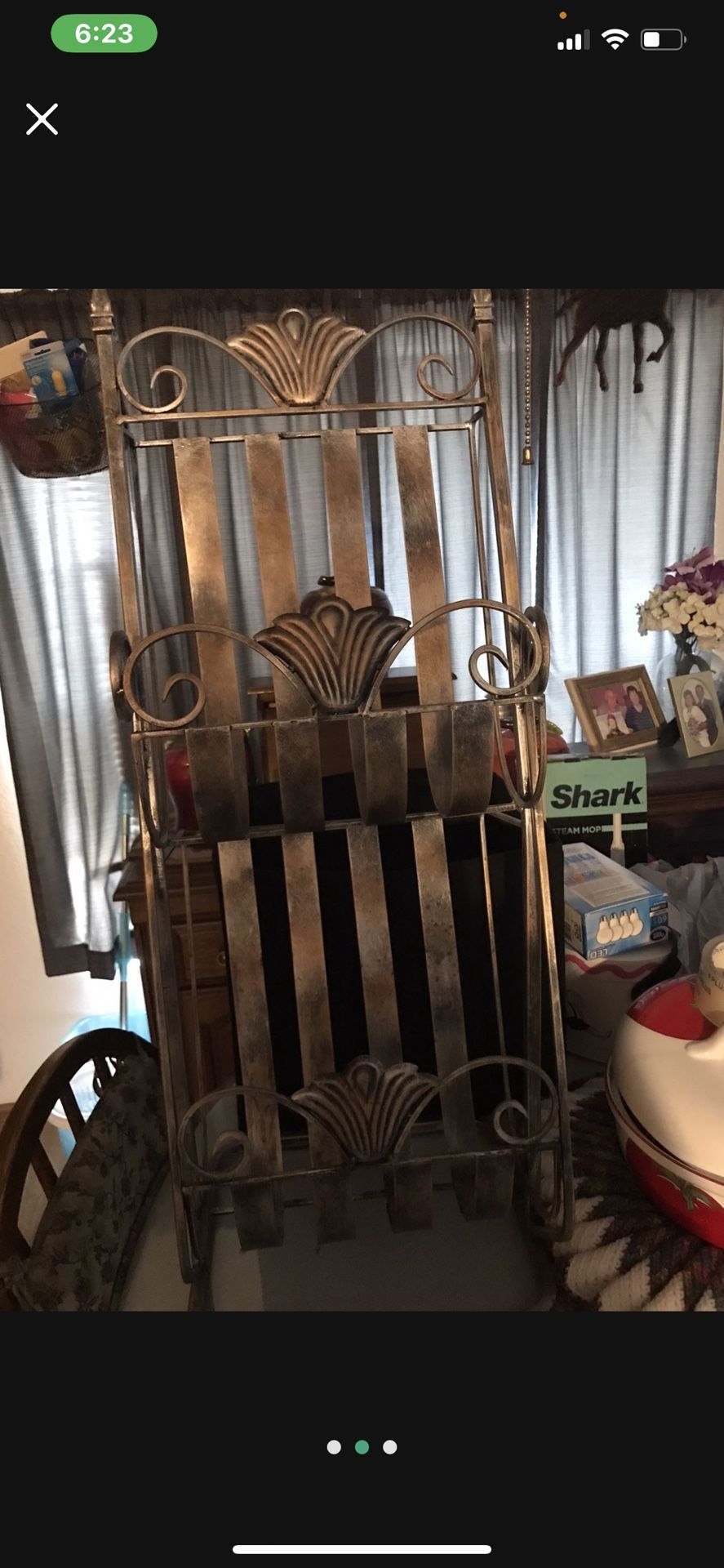 Double Level Pewter Magazine Rack