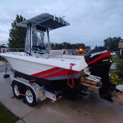 Angler 204FX Center Console Boat With 150hp Outboard Motor And Trailer