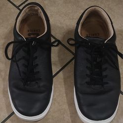 Travis Mathew Cuater Phenom Leather Shoes Mens 9 Black Sneakers Golf Sports EUC