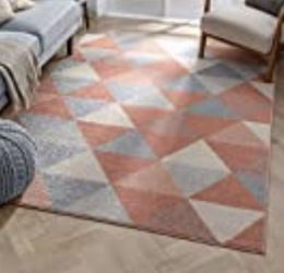 Pink And Gray Brand New Area Rug
