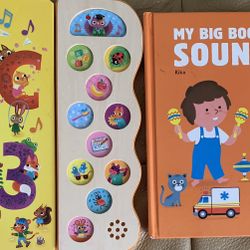 Lot of 3 Books For 3+ toddlers( 2 are with sounds, 1 is with puzzles) P/up Brooklyn NY 11229