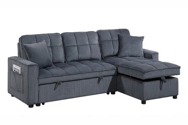 New corduroy sleeper sectional couch with storage