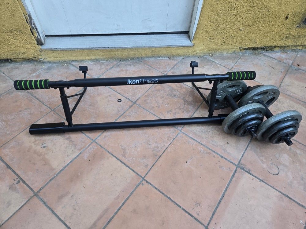 Home Gym Set - Adjustable Dumbbells (80lb) and Pull-Up Bar