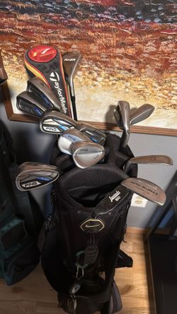 Ping G30 Iron Set, Ping Glide Wedges,Taylormade R7 Hybrid, Callaway RAZR Hybrid, Nike Bag